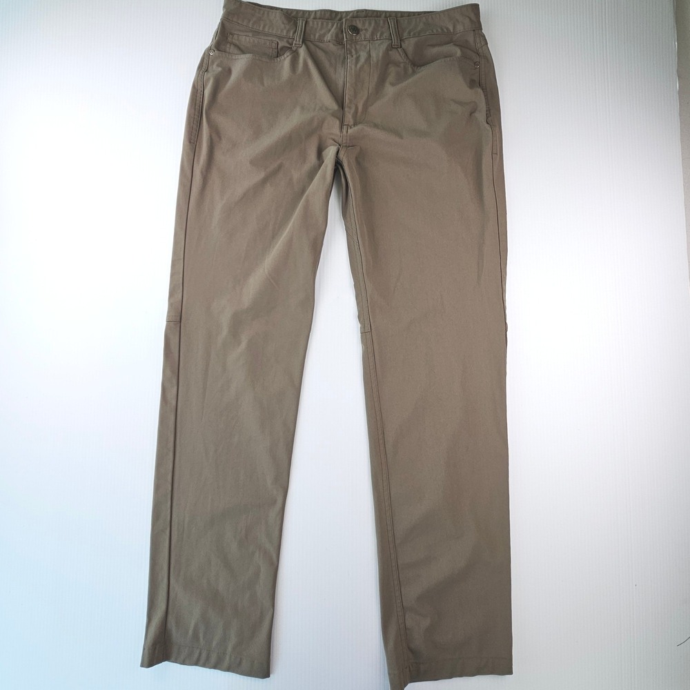 Swiss Tech Mens Performance Pants Dove Brown Straight Leg Utility SMB38479 34x34